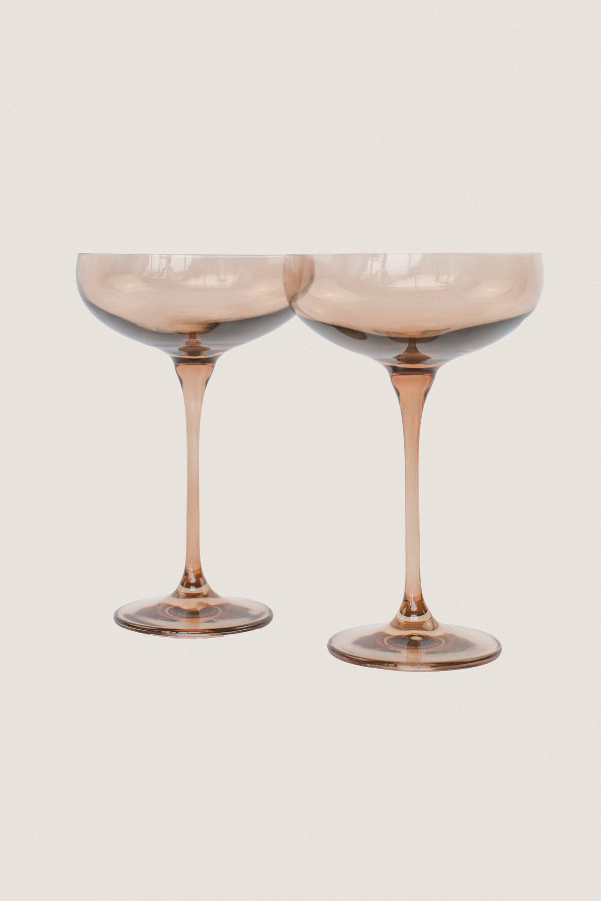 Amber Smoke Champagne Coupes Set of 2