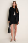 Navy Wool Meg A-Line Mini Skirt