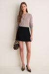 Navy Wool Meg A-Line Mini Skirt