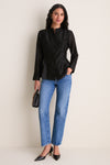 Black Tencel Organza Marella Blouse