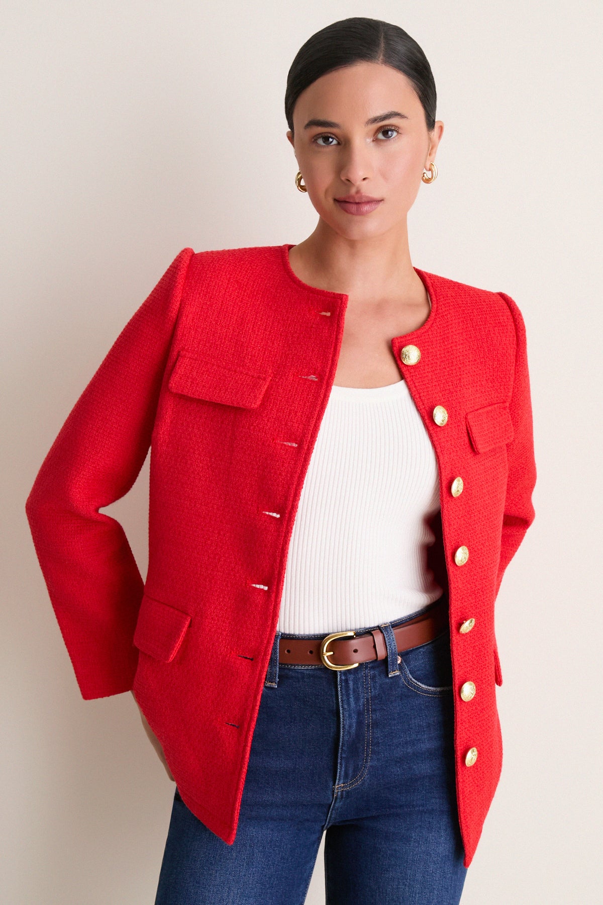 Red Tweed Jennings Jacket