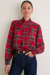 Madison Plaid Brianna Bow Blouse