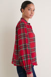 Madison Plaid Brianna Bow Blouse