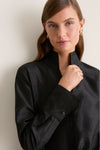 Black Shantung Bessette Button Down