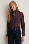 Embellished Festive Plaid Cotton Bessette Button Down