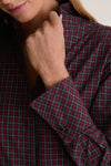Embellished Festive Plaid Cotton Bessette Button Down