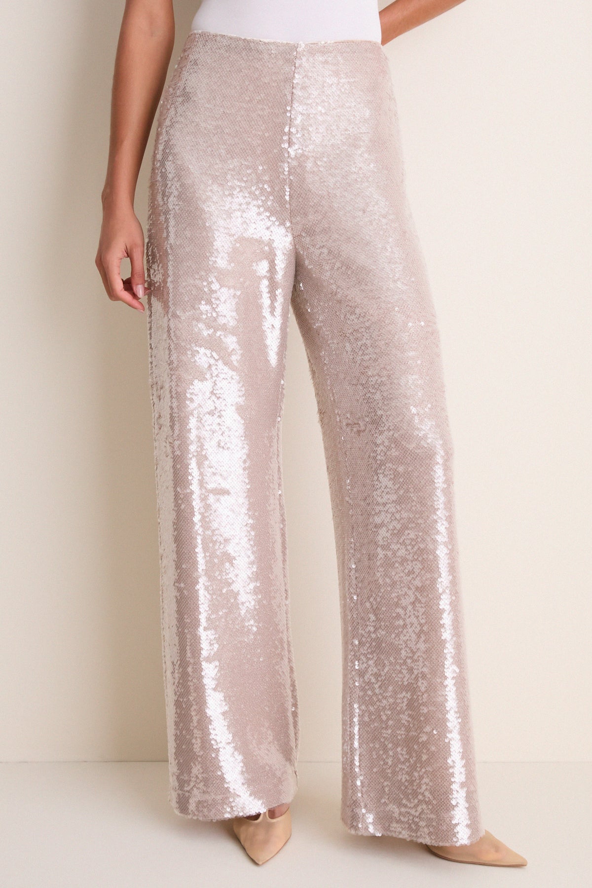 Champagne Sequin Tatum Pants