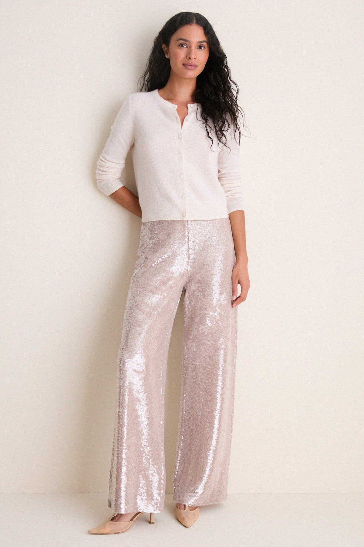 Champagne Sequin Tatum Pants