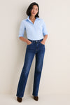 French Blue Wrinkle Resistant Elle Slim Button Down