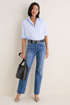 French Blue Cotton Broadcloth Nadine Button Down