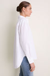 White Cotton Broadcloth Jen Girlfriend Button Down