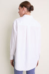 White Cotton Broadcloth Jen Girlfriend Button Down