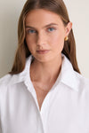 White Cotton Oxford Chandler Boyfriend Button Down
