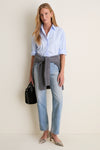 Blue Broadcloth Chandler Boyfriend Button Down