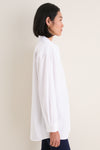 White Cotton Broadcloth Chandler Boyfriend Button Down