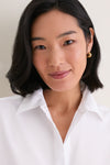 White Cotton Broadcloth Chandler Boyfriend Button Down