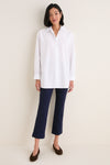 White Cotton Broadcloth Chandler Boyfriend Button Down