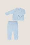 Blue Honeycomb Knit Set