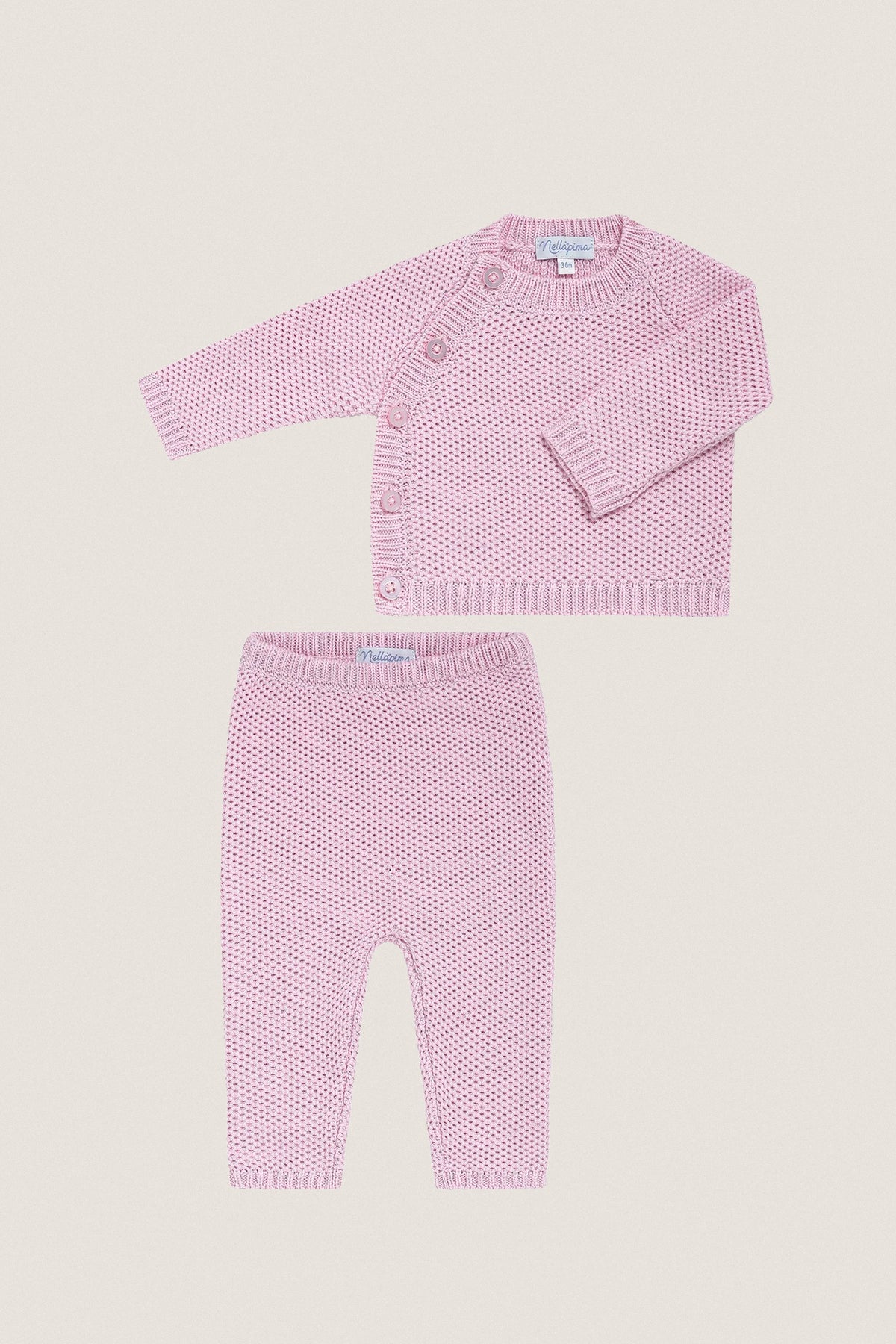 Pink Honeycomb Knit Set
