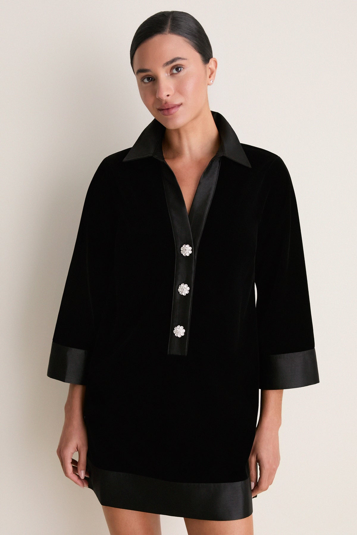 Black Velvet Collier Dress