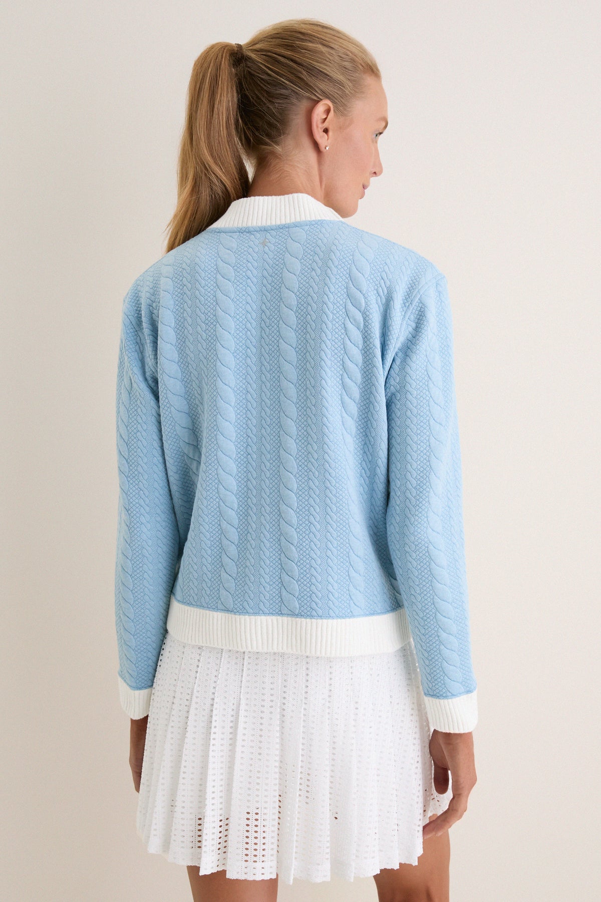 Light Blue Cable Charley Cardigan