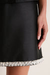 Black Embellished Meg A-Line Mini Skirt