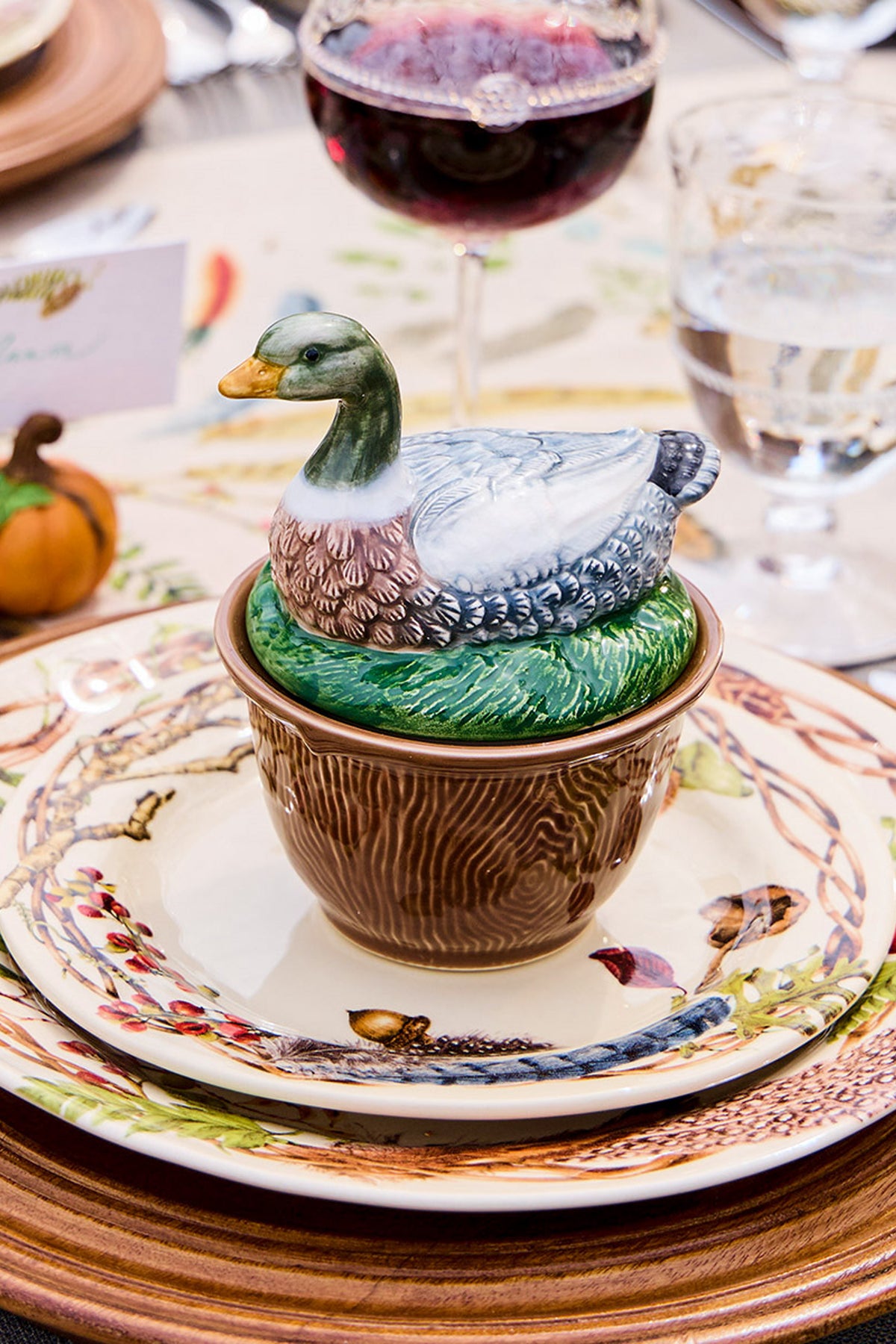 Forest Walk Duck Bowl with Lid