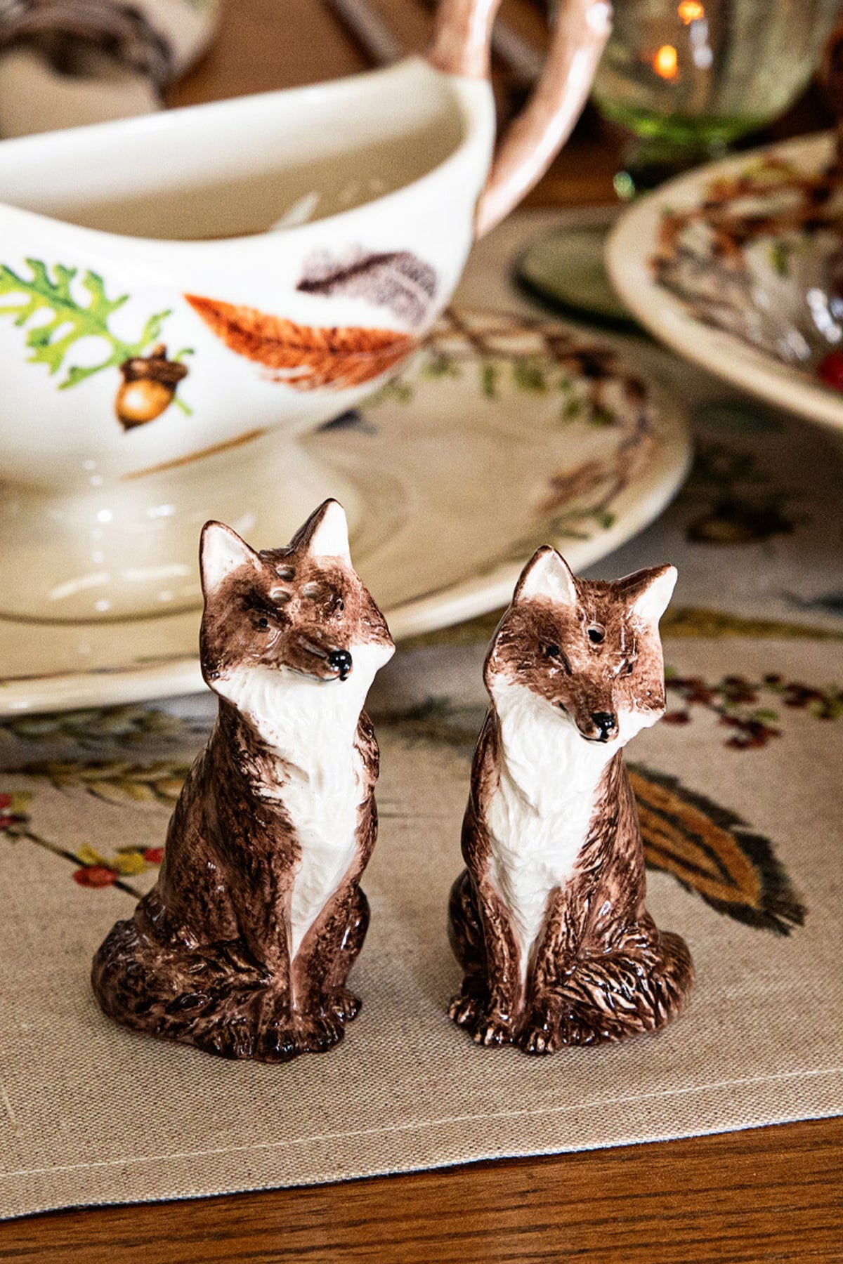 Brown Fox Salt and Pepper Shakers (Set of 2)