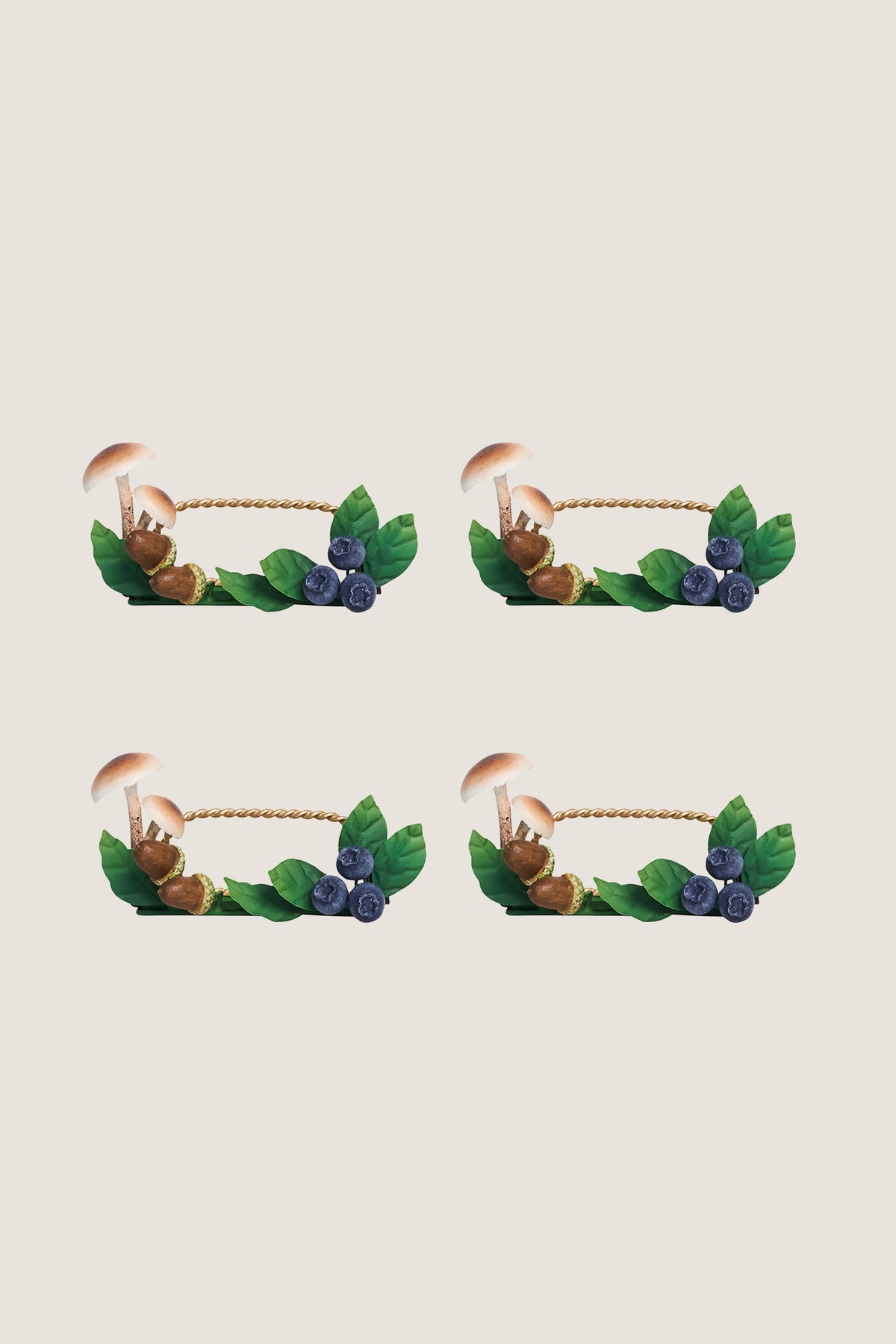 Forest Walk Mushroom and Acorn Place Card Holder (Set of 4)