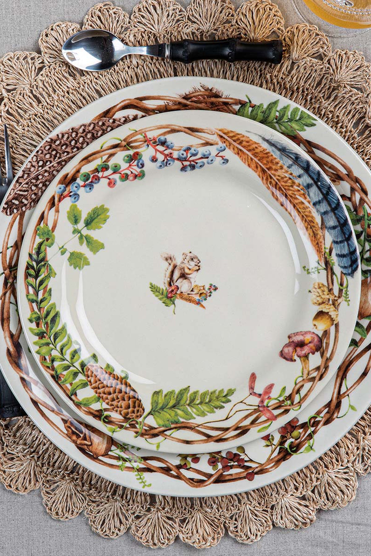 Forest Walk Animal Dessert-Salad Plate Assorted (Set of 4)