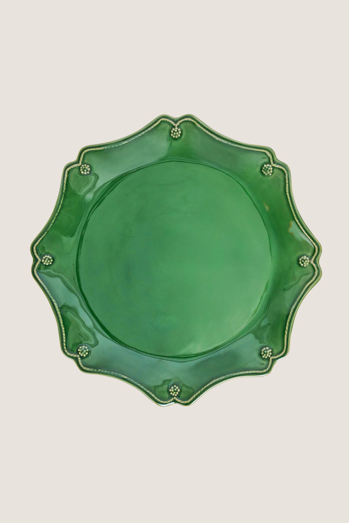 Basil Berry and Thread Scalloped Charger-Platter