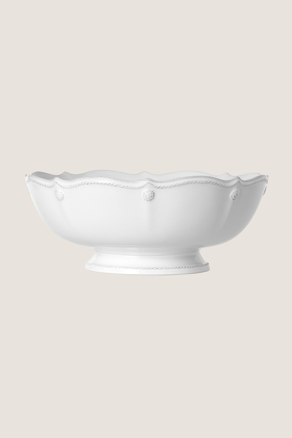 Whitewash Berry and Thread 11" Footed Fruit Bowl