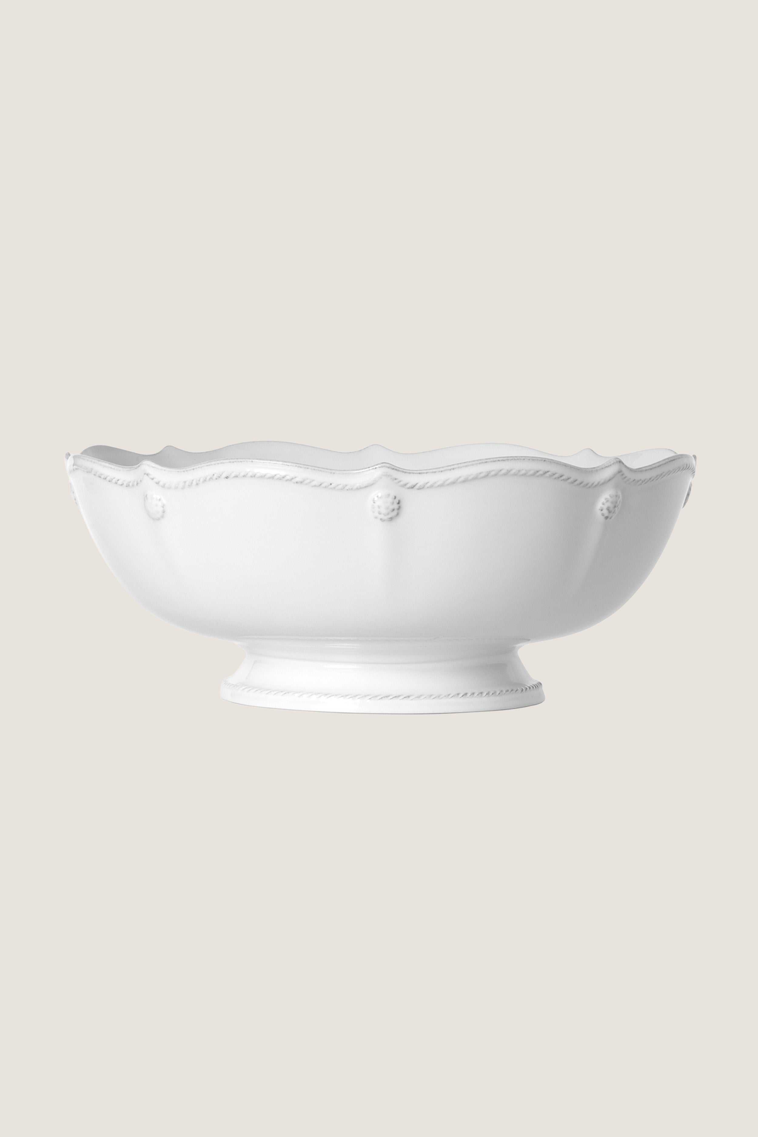 Whitewash Berry and Thread 11" Footed Fruit Bowl