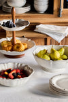 Whitewash Berry and Thread 11" Footed Fruit Bowl