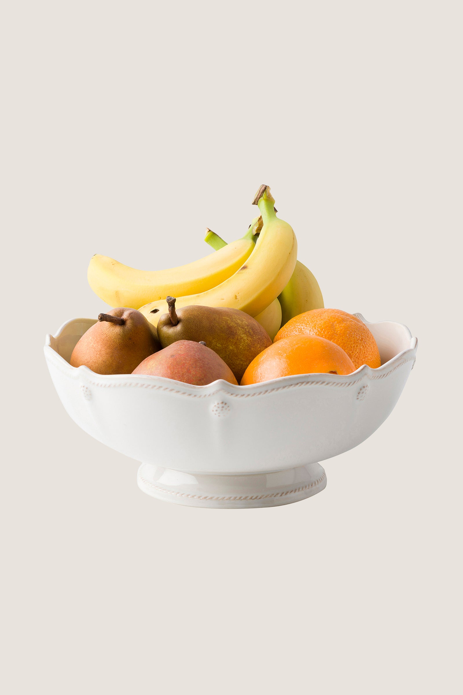 Whitewash Berry and Thread 11" Footed Fruit Bowl