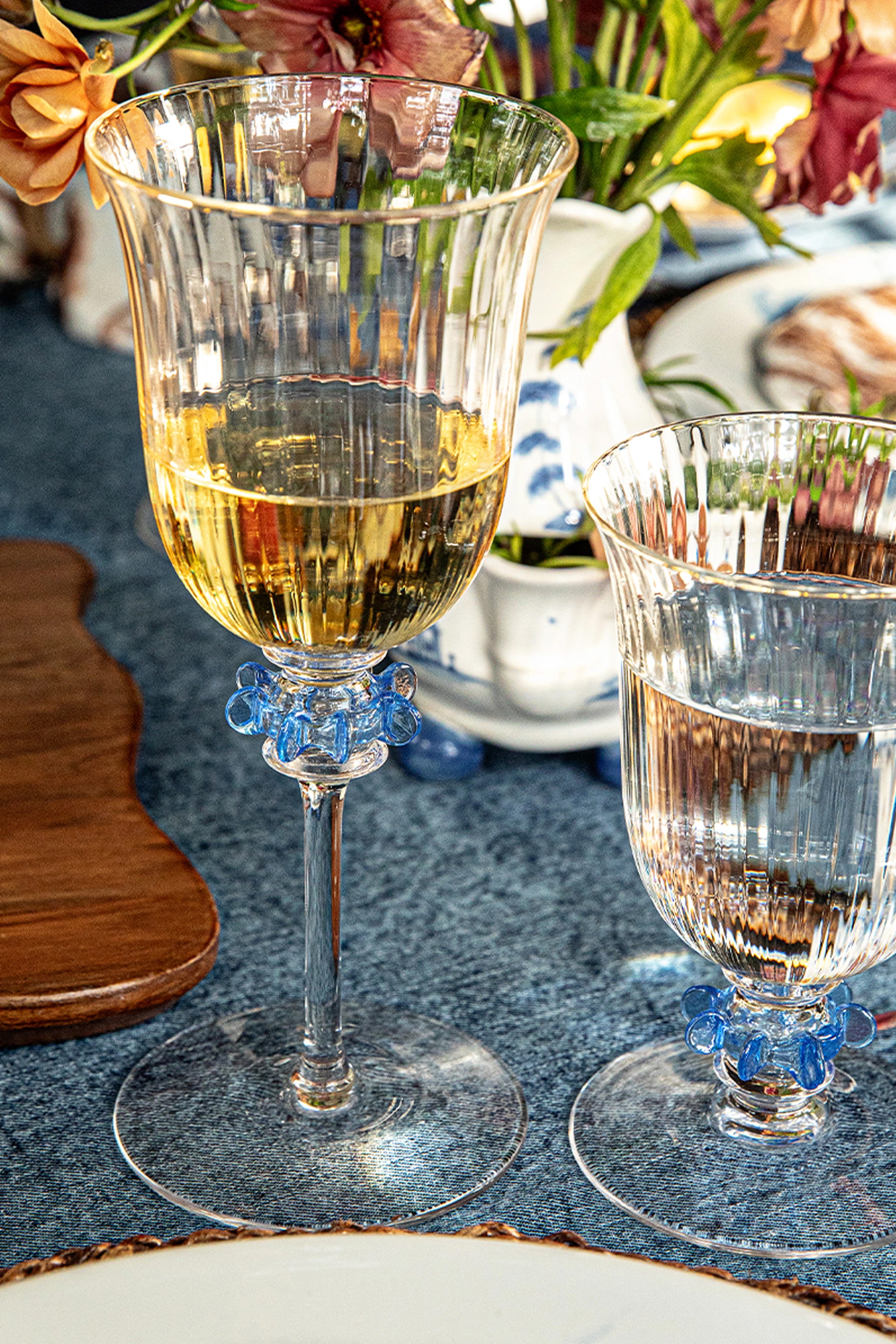 Chambray Nell Ruffle Wine Glass