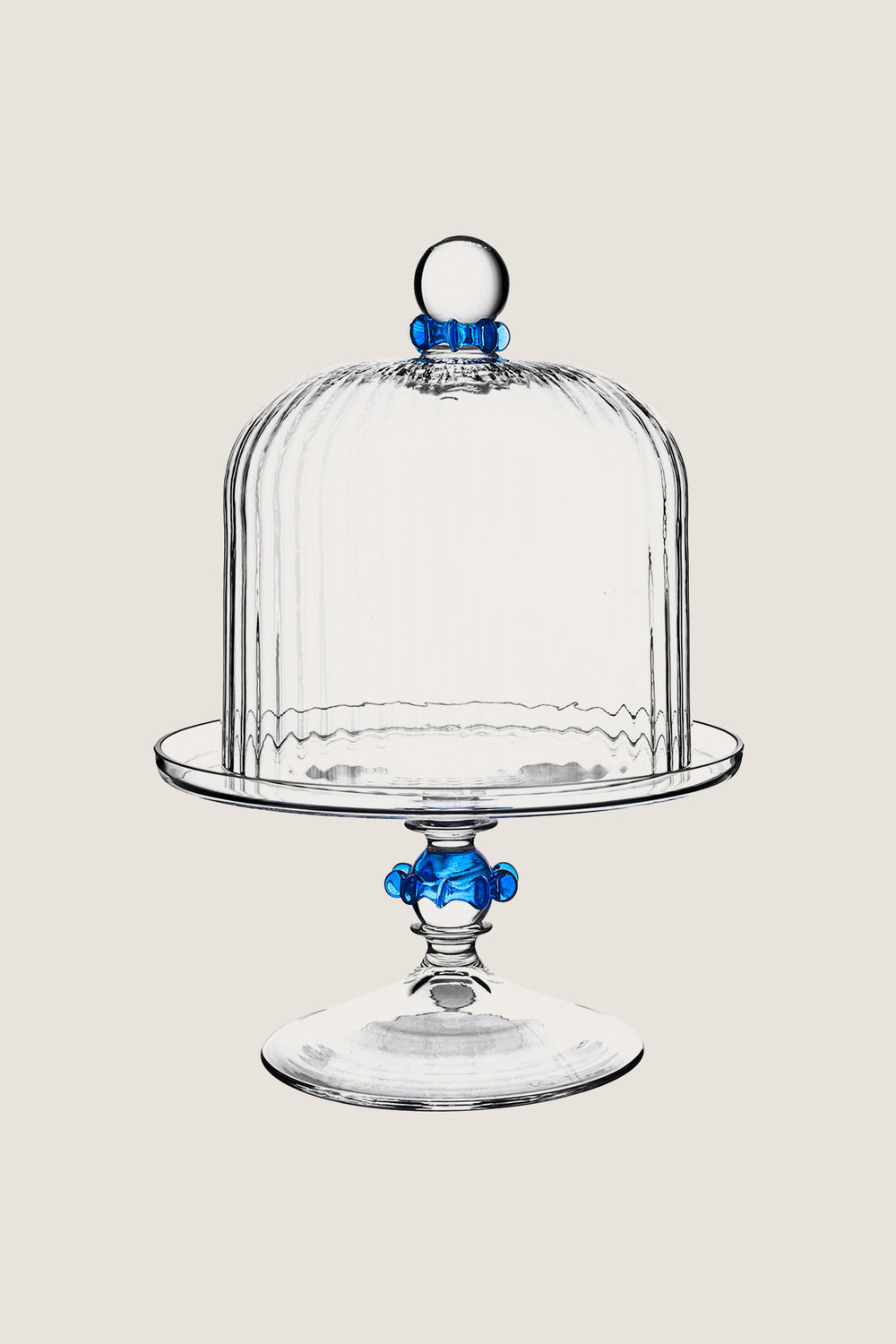 Chambray Nell Ruffle Petite Cake Dome and Stand Set