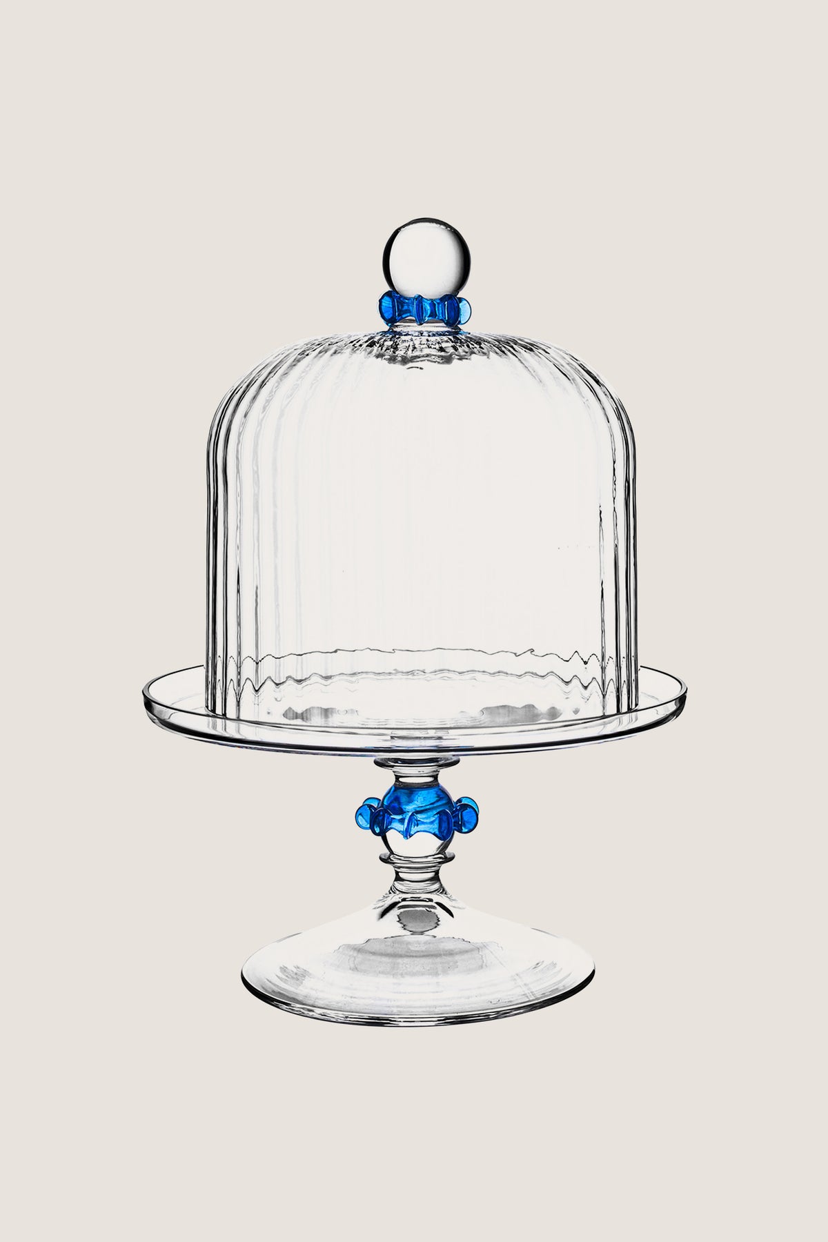 Chambray Nell Ruffle Petite Cake Dome and Stand Set
