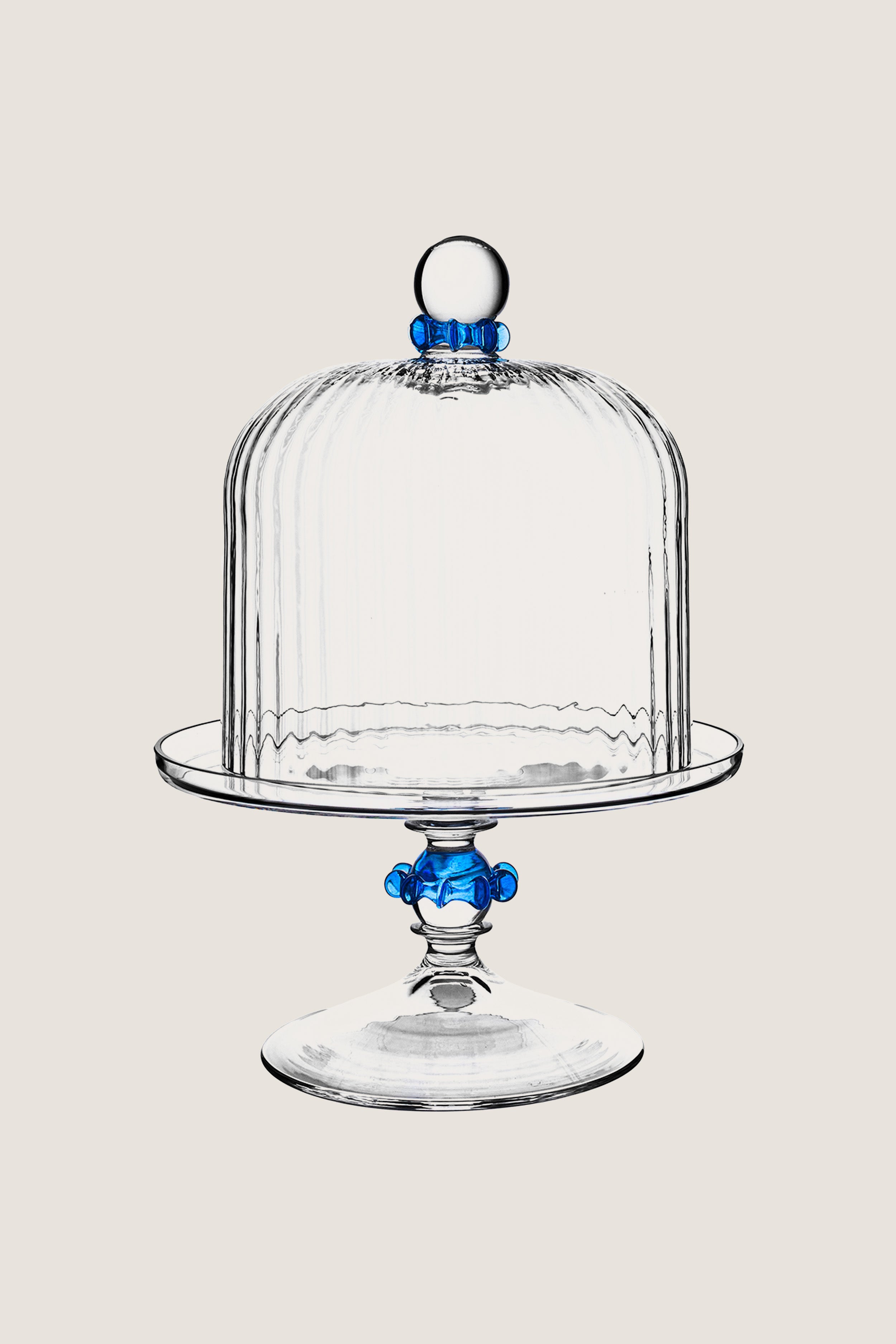 Chambray Nell Ruffle Petite Cake Dome and Stand Set