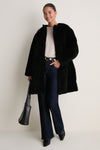 Black Martina Long Sherpa Coat