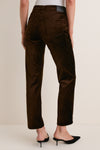 Caramel Velvet Anissa Straight Leg