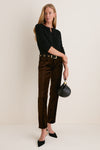 Caramel Velvet Anissa Straight Leg