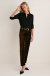 Caramel Velvet Anissa Straight Leg