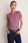 Navy Silver Pink Stripe The Lil Goodie Ringer