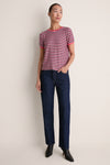 Navy Silver Pink Stripe The Lil Goodie Ringer