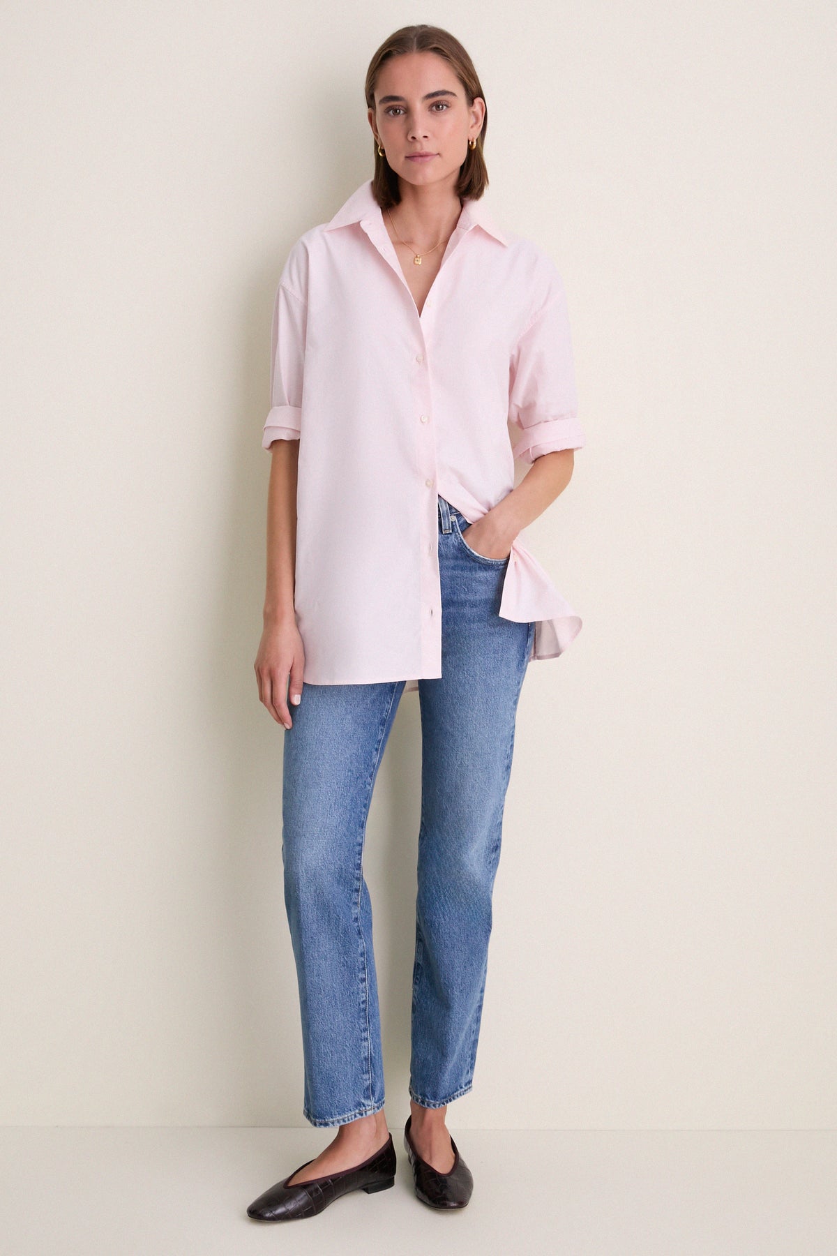 Light Pink Oxford Chandler Boyfriend Button Down