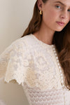 Cream Chandra Lace Cape Cardigan