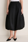 Black Evora Bubble Midi Skirt