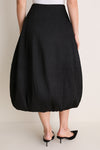Black Evora Bubble Midi Skirt