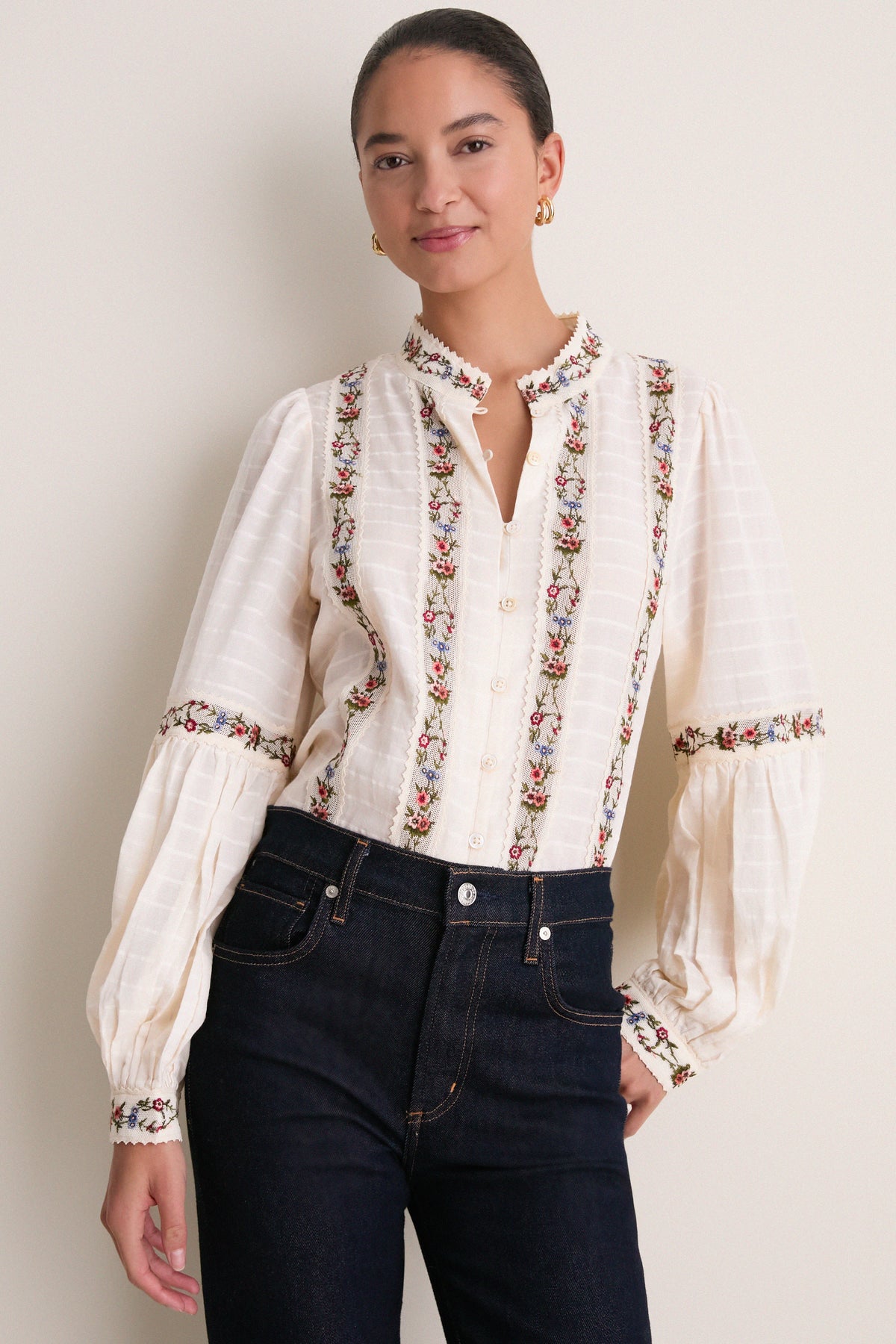 Cream Kaiya Floral Top